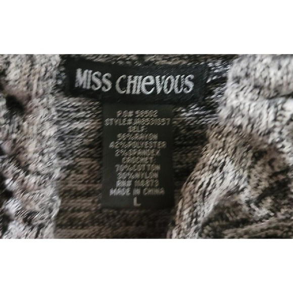 Miss Chievous Womens Junior’s Cowl Neck Gray Sweater~Size L - Picture 5 of 6